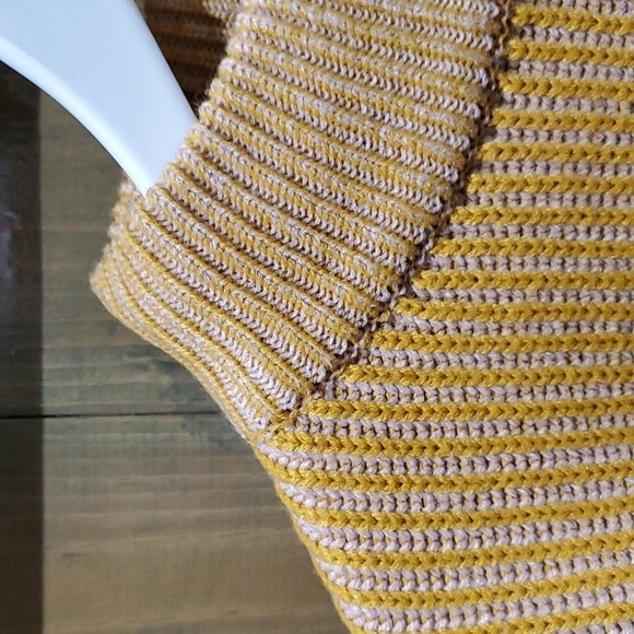 TOPSHOP CHUNKY KNIT RIBBED SWEATER SIZE 12 YELLOW CREW NECK PULLOVER - Picture 2 of 8